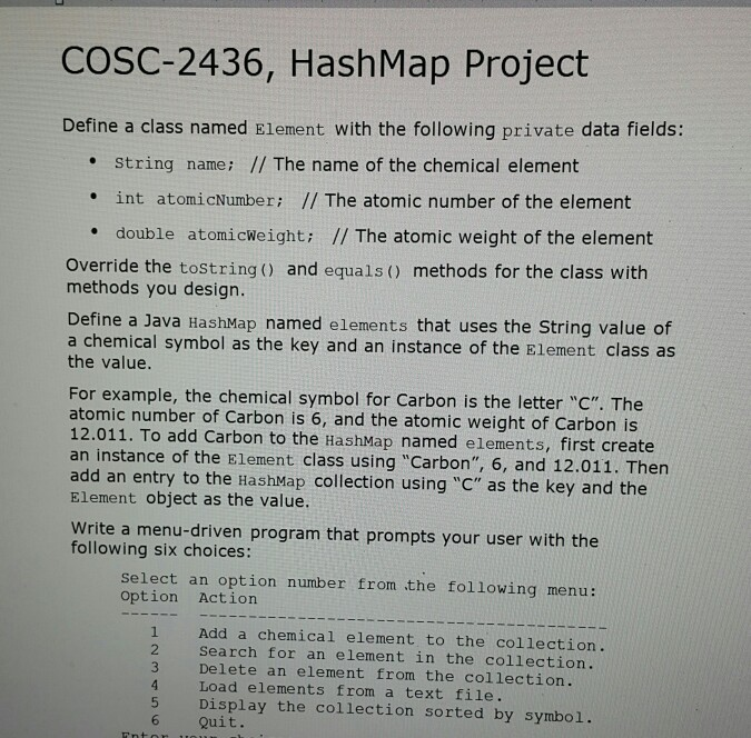  please, I need help with this one java hashmap project. the
