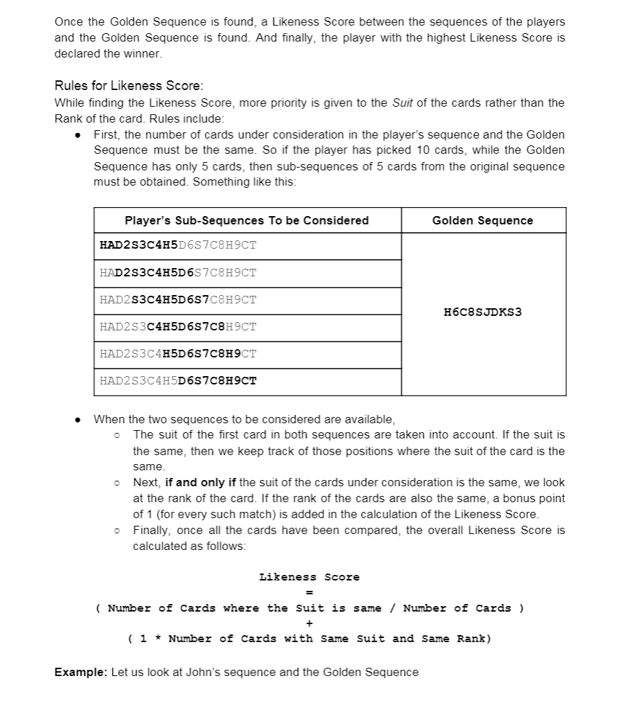 same Order): o seqi (string) - The First Sequence o seq2 (string)