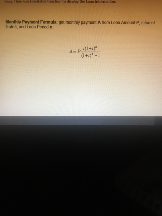 rate, and number of finance years to be entered for a given