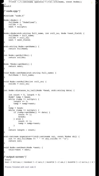 of a name, student number and department You will need files student.h,