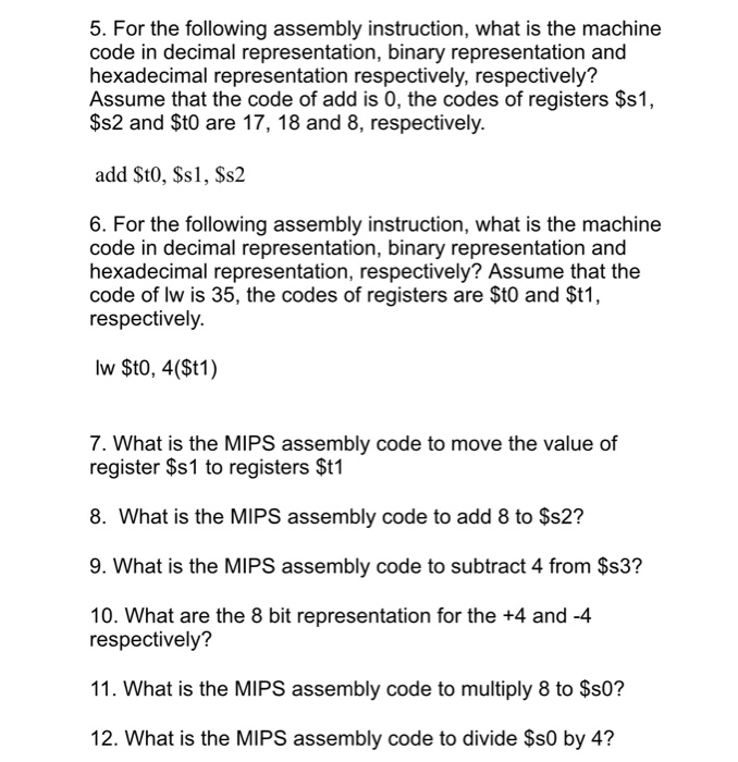  Please solve number 5-12 please i need help. 5. For the