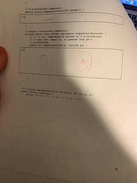 type representing a 3D point. public class Point3D implements Comparable private final