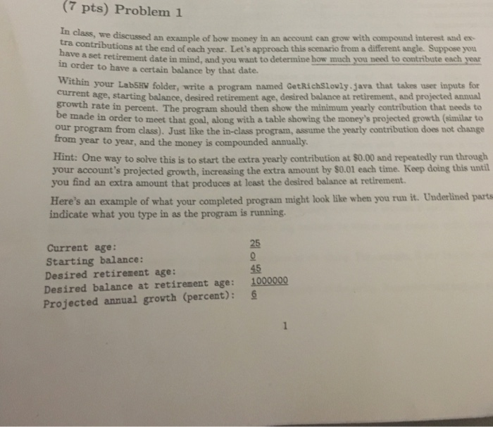 Can you complete this completely. Use java code,make sure it computes and