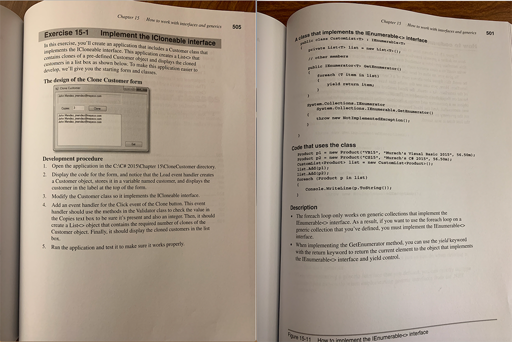 C# I attached a solution to Exercise 15-1. So please use it