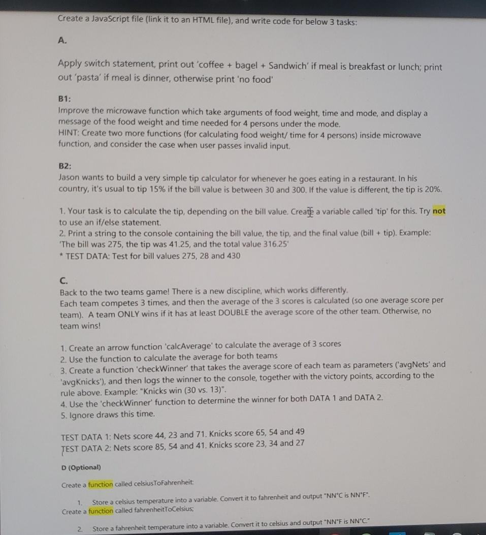 microwave function which take arguments of food weight, time and mode, and