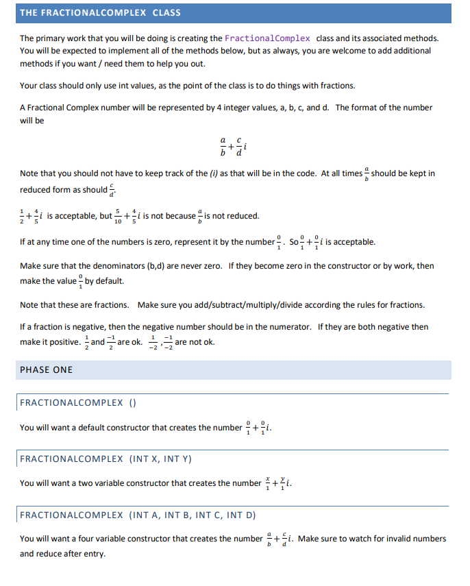 that is designed to combine the concepts of integer fractions and complex