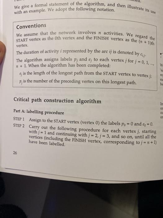 of five activities, A-E. The durations (in days) of the activities, and
