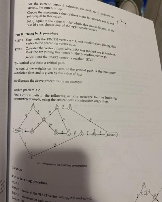 the precedence relations, are given in the following table. Activity Duration Preceding