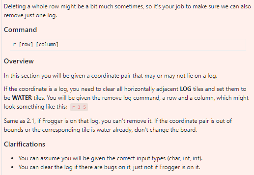 type); int main(void) { printf("Welcome to CSE Frogger! "); // Initialize game