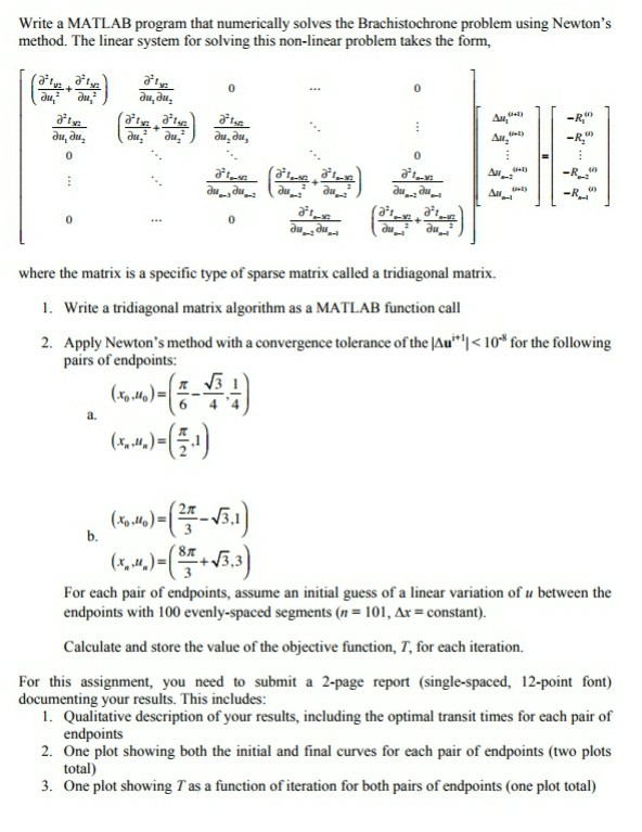  Write a MATLAB program that numerically solves the Brachistochrone problem using