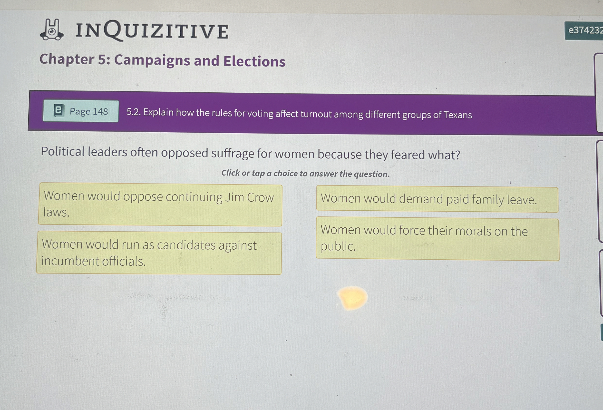 INQUIZITIVE Chapter 5: Campaigns and Elections 5.2. Explain how the rules