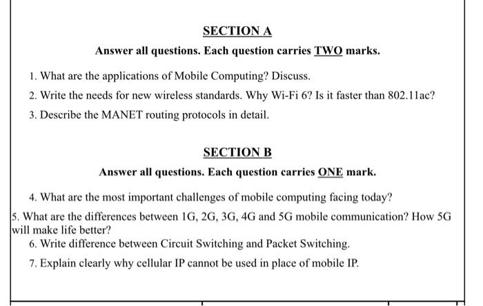  SECTION A Answer all questions. Each question carries TWO marks. 1.