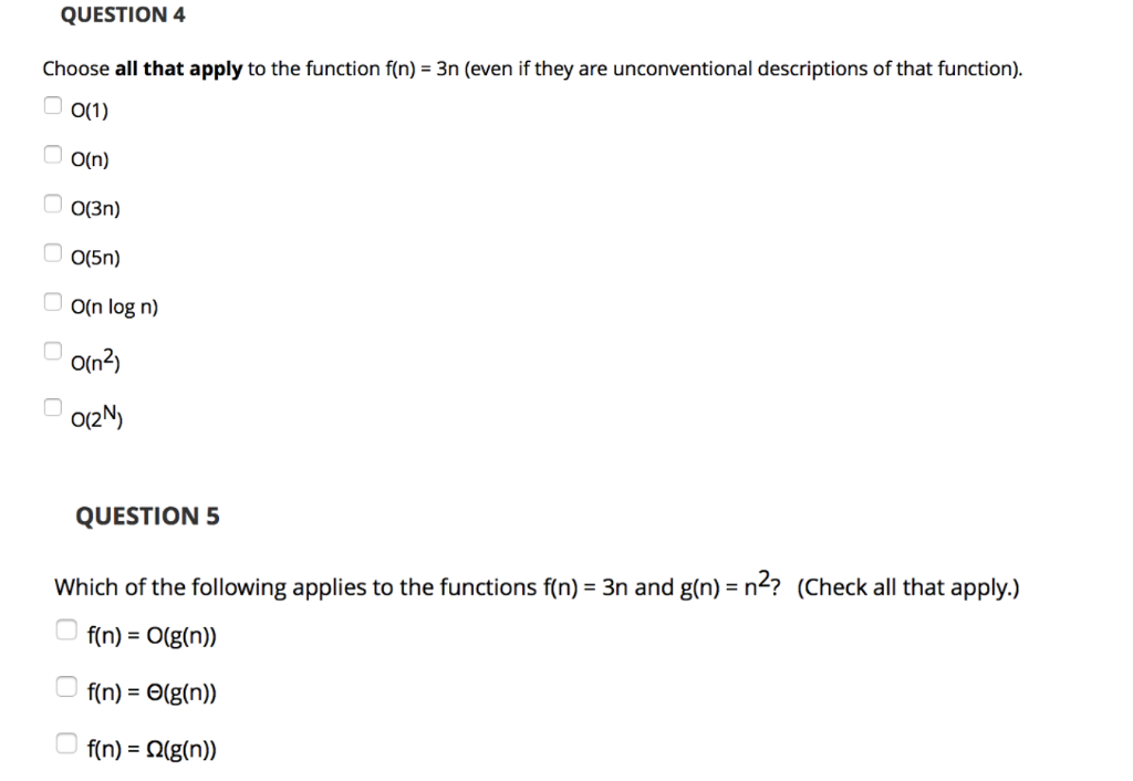 Discrete Structures (Math) QUESTION 4 Choose all that apply to the function