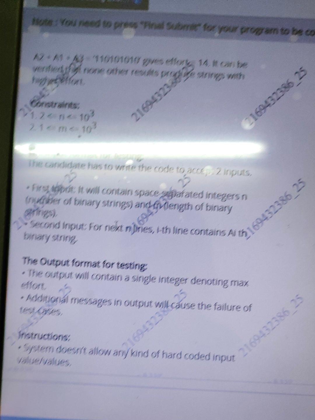 A2.... An of equal lefigth ' m ' where elements ingifinary string