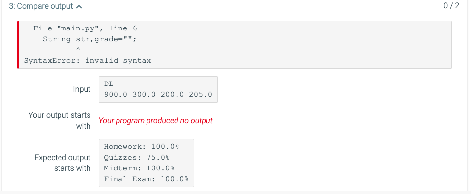 invalid syntax Input UG 600.0 300.0 120.0 185.0 Your output starts with
