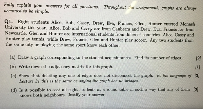 question on discrete math for computer science-explanation is needed for every question