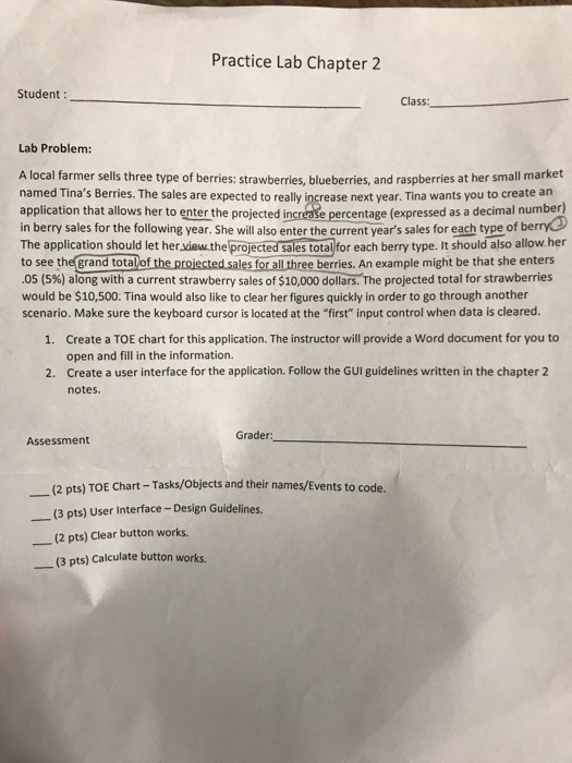  Solve it please on Visual Studio. Practice Lab Chapter 2 Student: