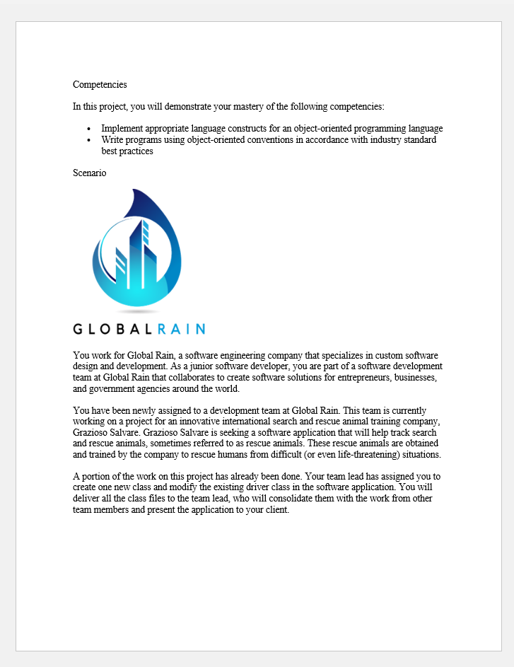  Functionality Work on this application has already been started. You must