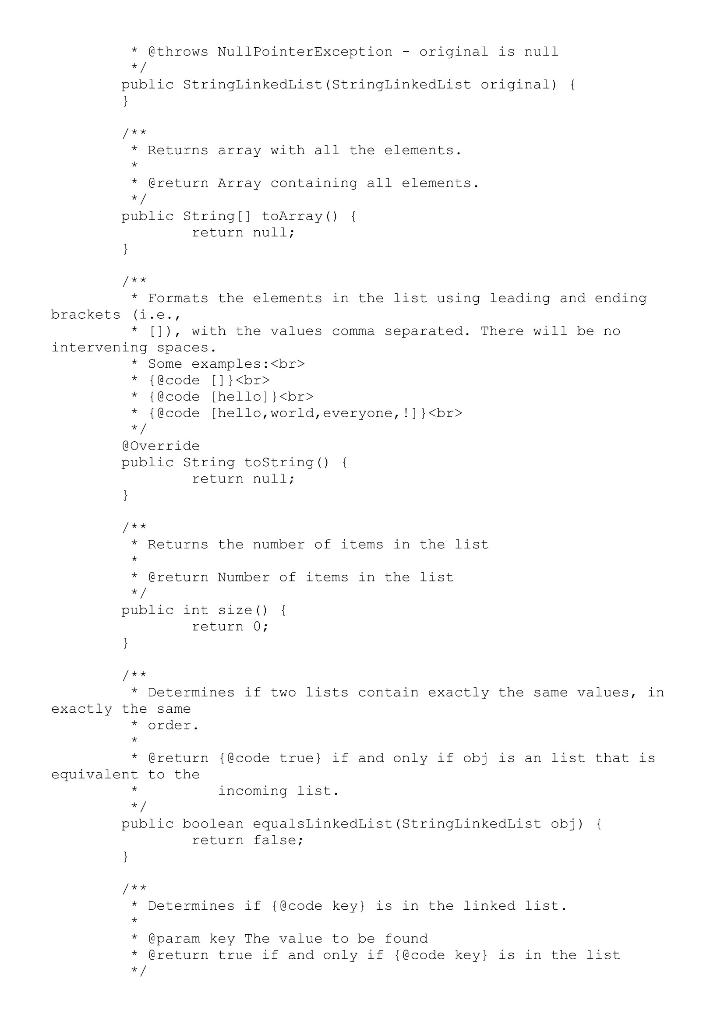 and not use any Java collection classes (e.g., ArrayList, LinkedList, etc). The