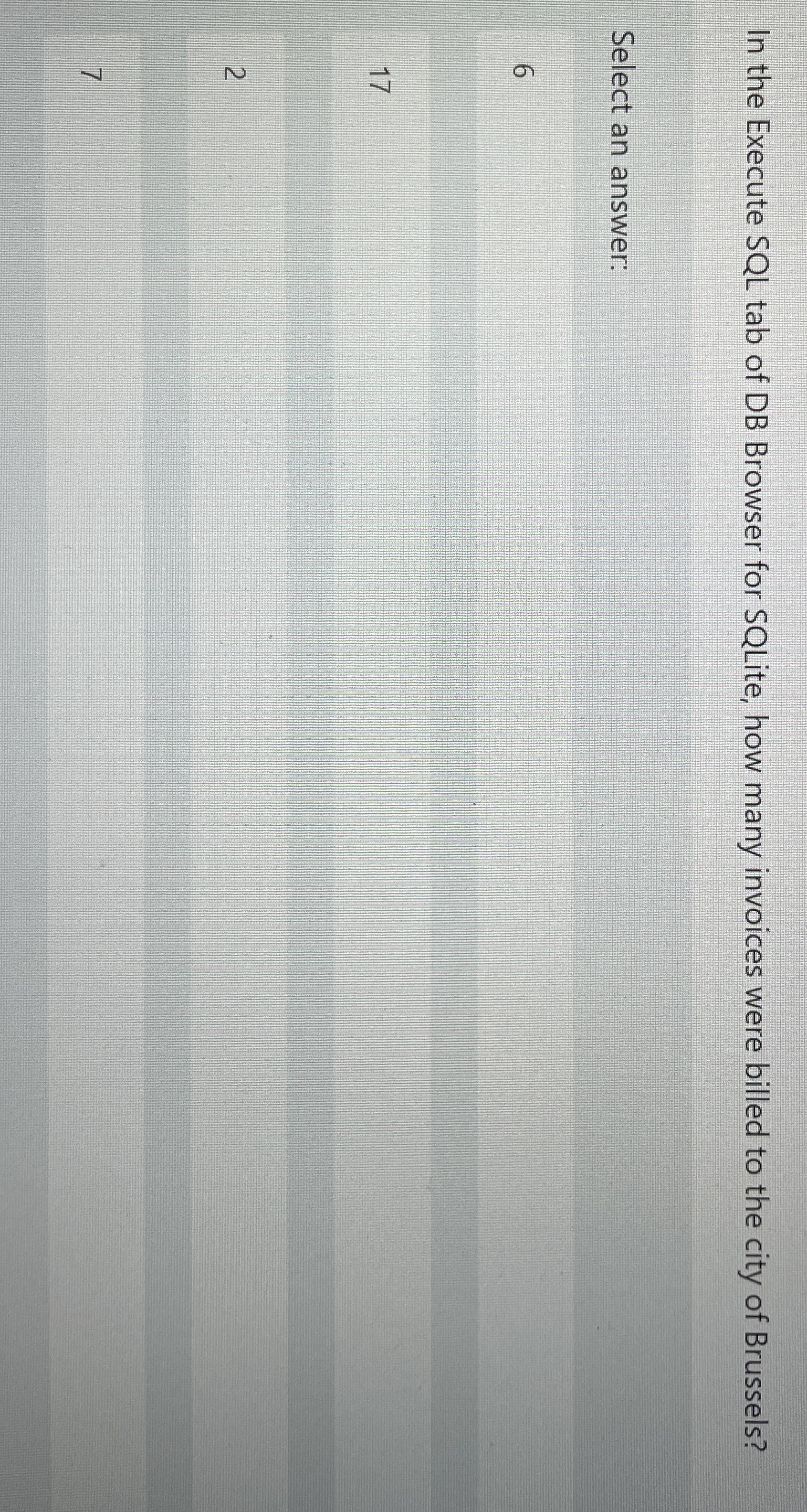  In the Execute SQL tab of DB Browser for SQLite, how