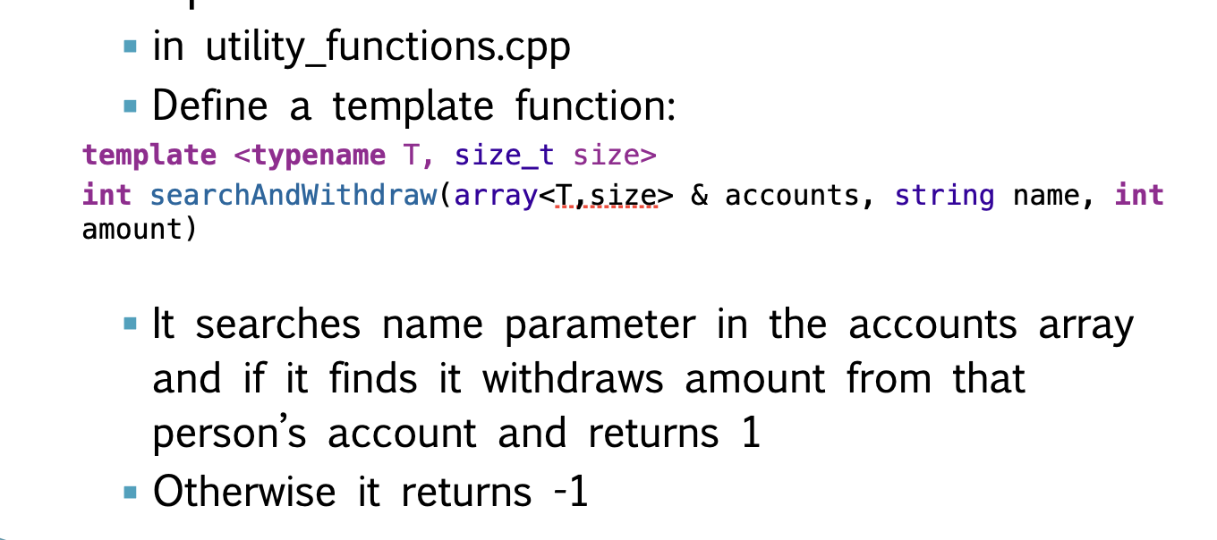 in c++ - in utility_functions.cpp - Define a template function: template T,