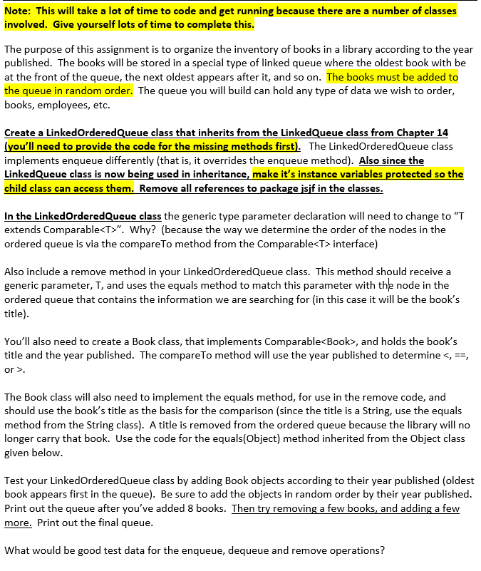  "Language is java. and LinkedQueue class is given below." package jsjf;