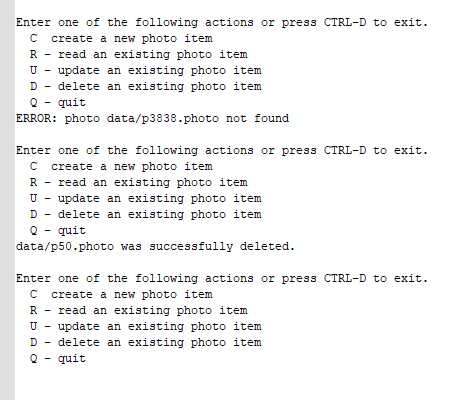 be stored in text files (ending with the extension .photo). Files will