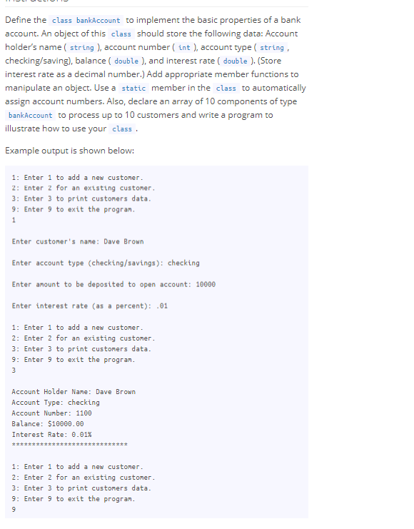 Please write a C++ program in visual studio with the follow instruction