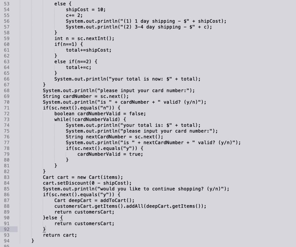 you see. For this exercise the code smells should be one of