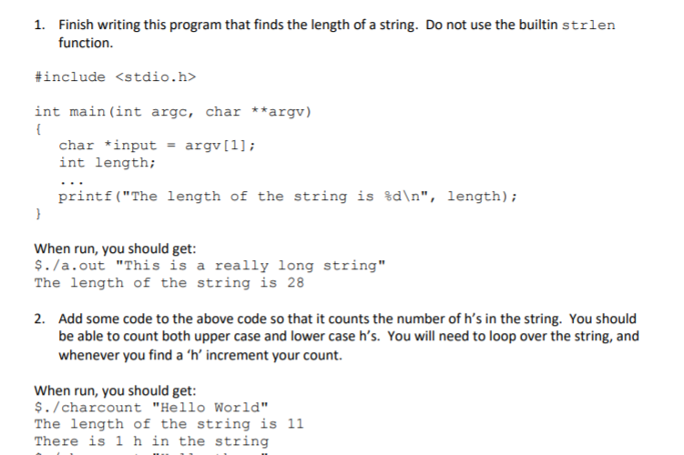 This is in C program language. 1. Finish writing this program that