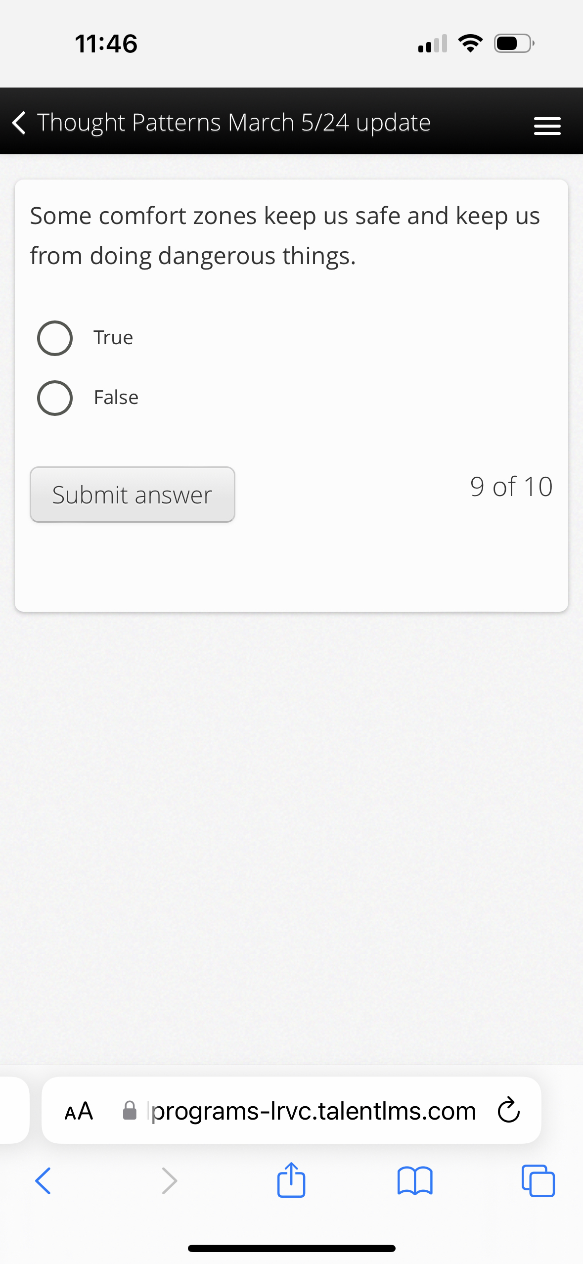  11:46 Thought Patterns March 5/24 update Some comfort zones keep us