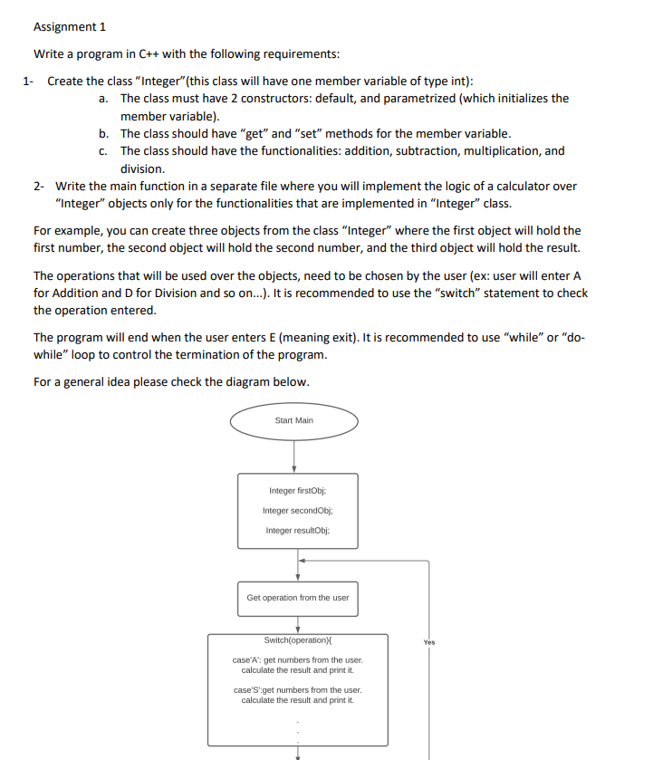  1- Create the class "Integer" (this class will have one member