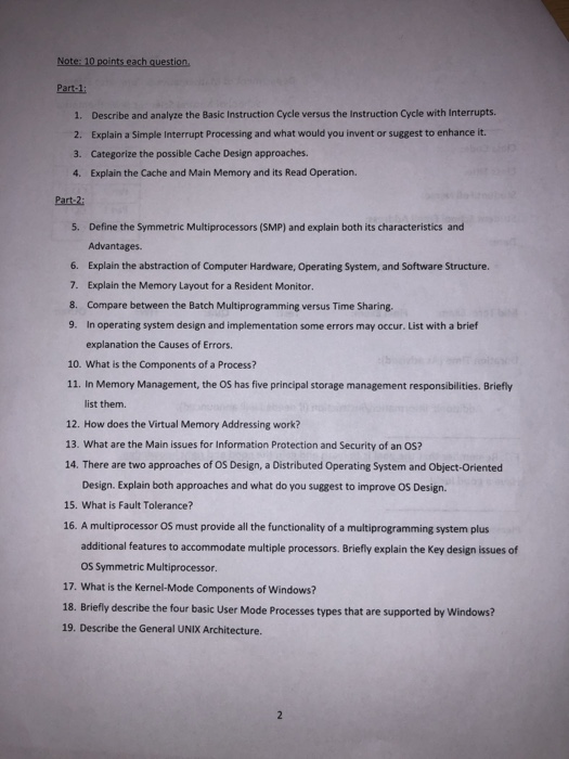 Only need help with part 2. Note: 10 points each question Part-1