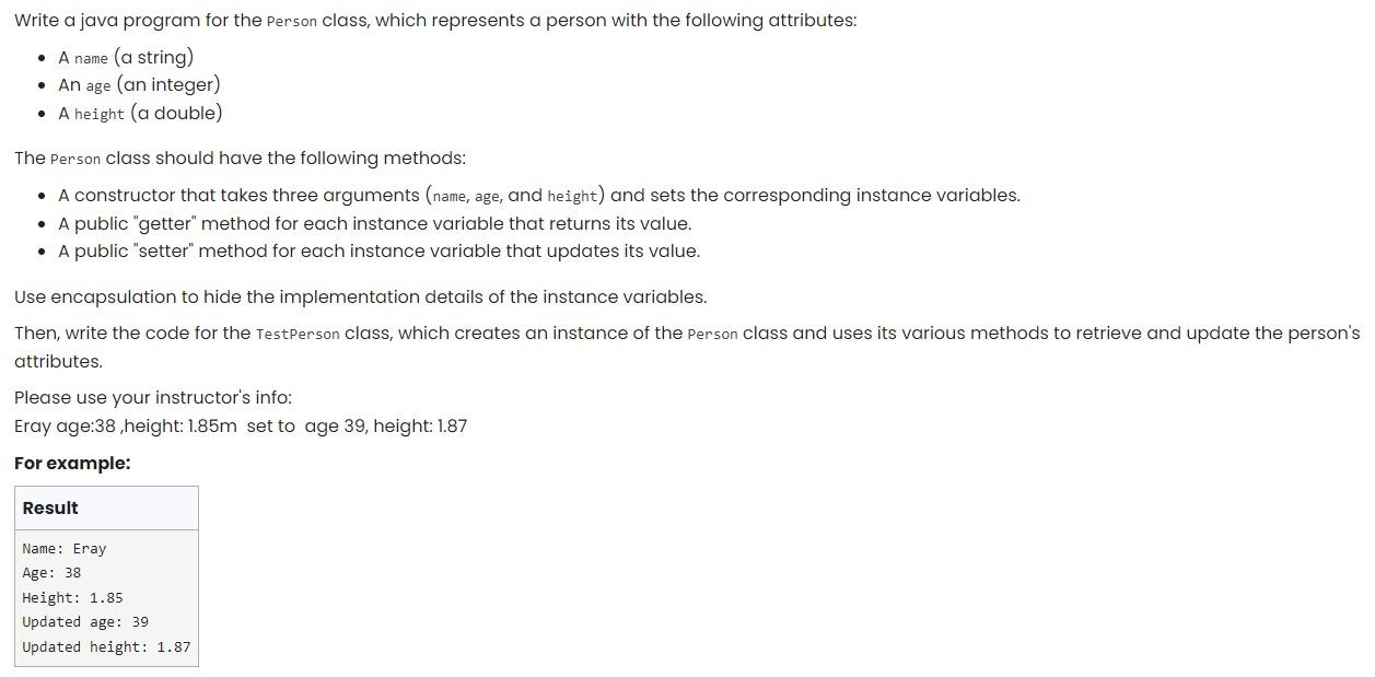 By using Java OOP language please solve the question below, also please