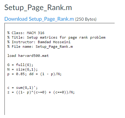 setup-page-rank. m. You may also find it useful to look at the