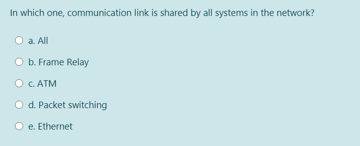 In which one, communication link is shared by all systems in