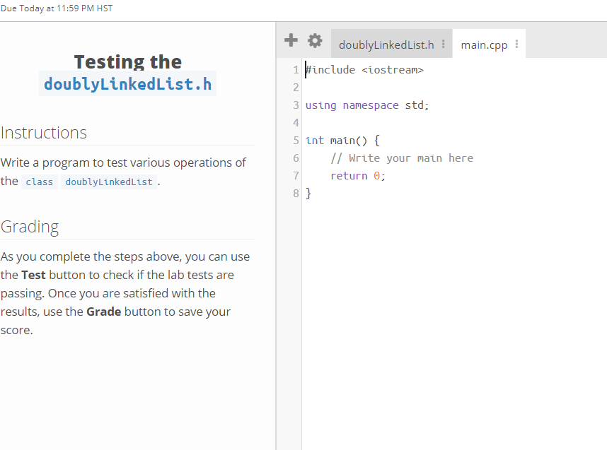 C++ code is written for: doublyLinkedList.h #ifndef H_doublyLinkedList #define H_doublyLinkedList #include #include