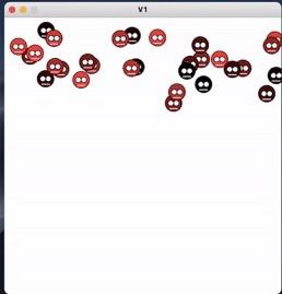  1. The program must be drawn in a window 500 pixels