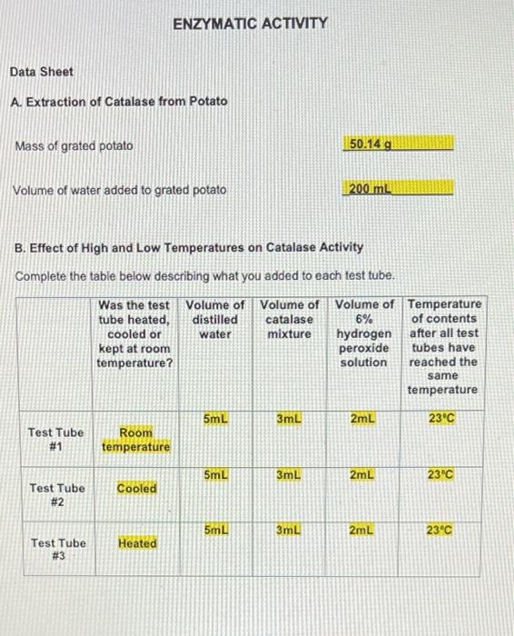 2mL 3mL 3mL Test Tube # 12 2mL 3mL 3mL Test Tube