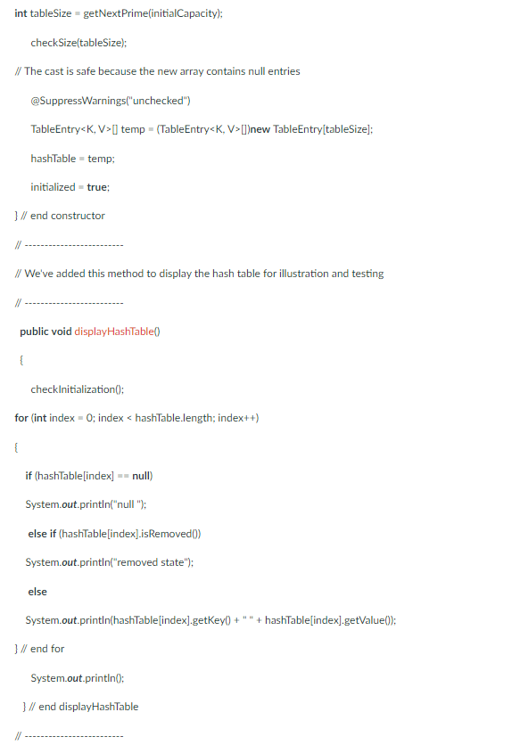 HashedDictionary. A class that implements the ADT Hashing by using a chain