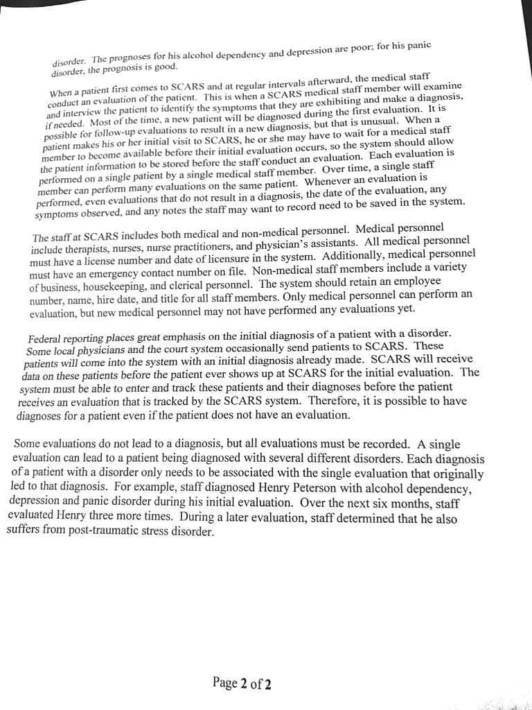 the below scenario. INFS 4790/5790 ERD Take Home Test #2 Due Date: