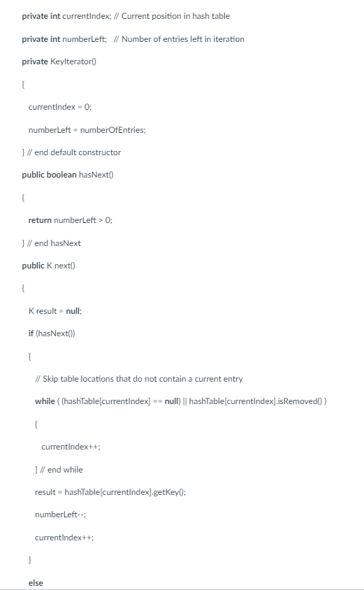 Initial size of hash table is same as initialCapacity if it is