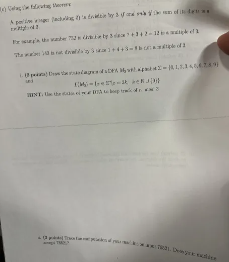  (c) Using the following theorem: A positive integer (including 0) is