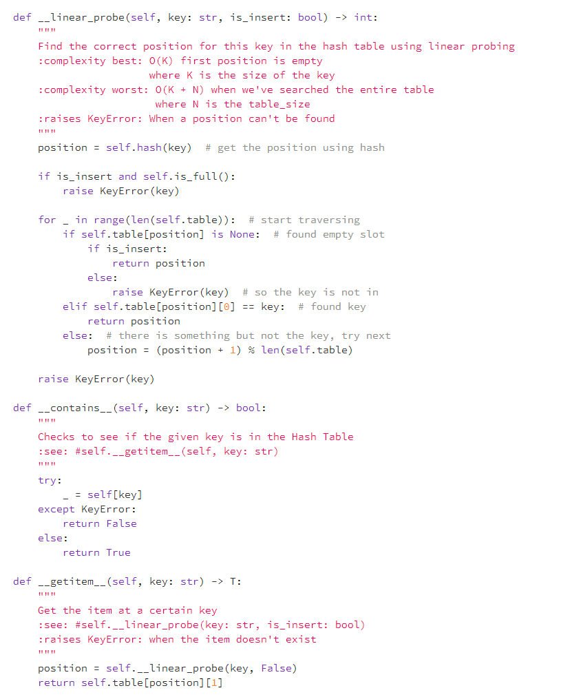 all the probe chain lengths, o the length of the longest probe