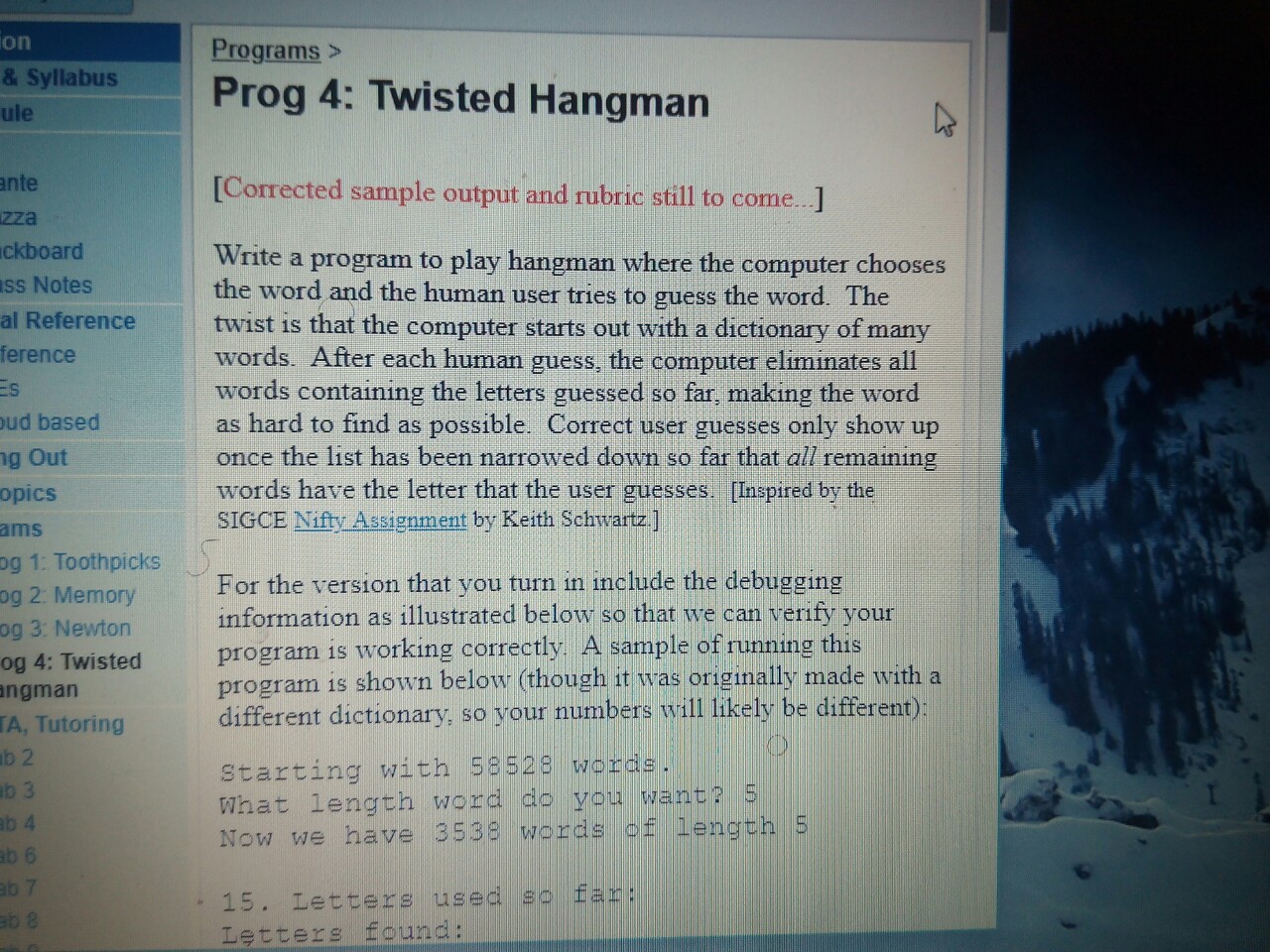  code block and c++ only please on Programs> Prog 4: Twisted