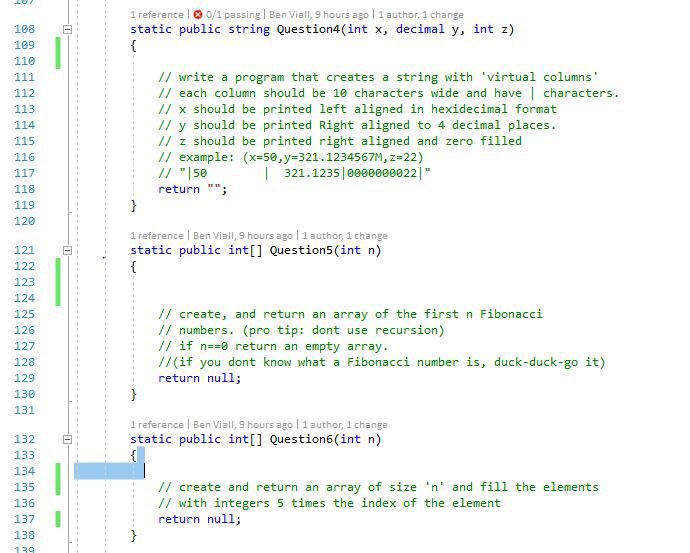  Visual studio c# 1 reference 3 0/1 passing I Ben Viall,