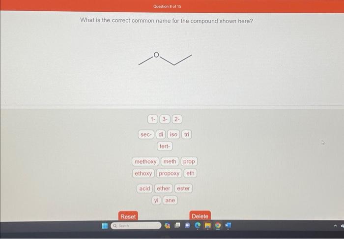  What is the correct common name for the compound shown here