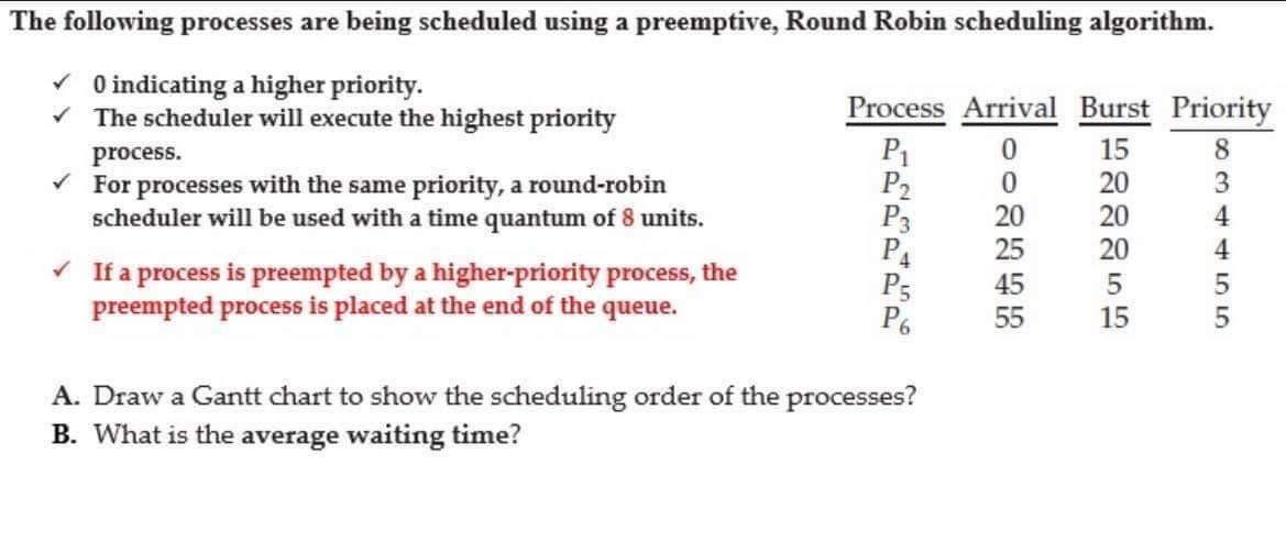 Article systems please run the question asap The following processes are