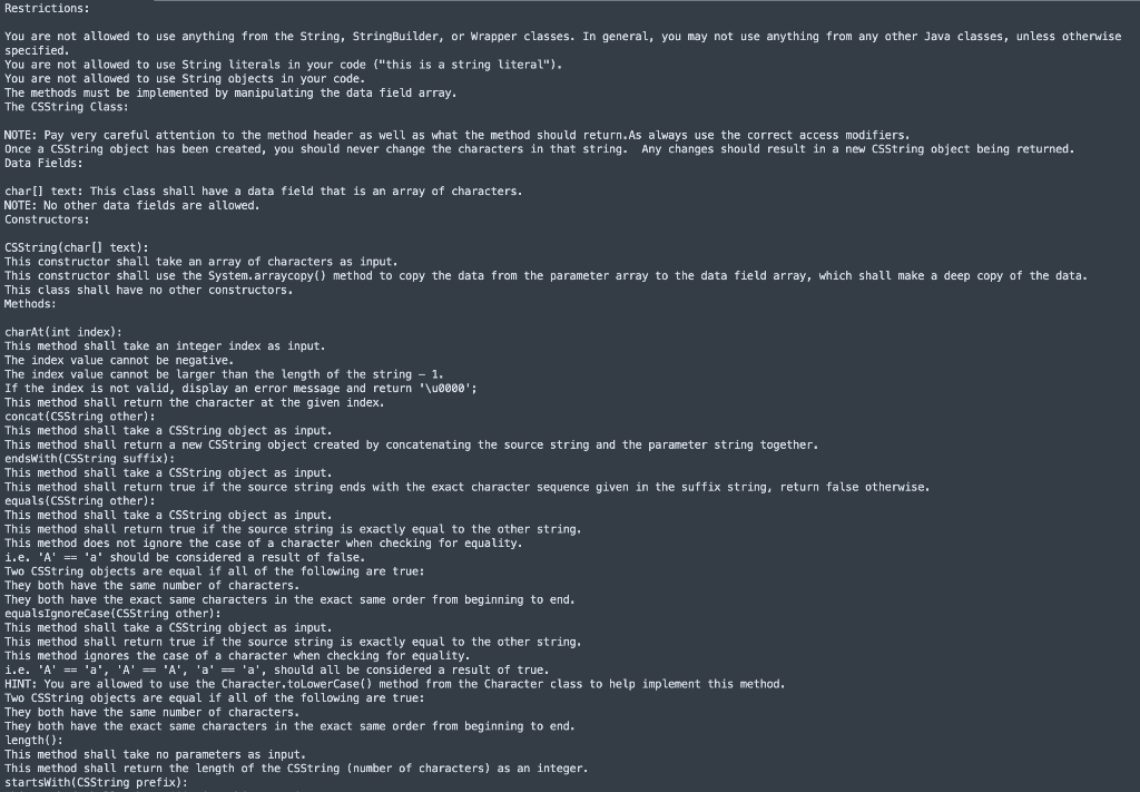 language is java Restrictions: You are not allowed to use anything