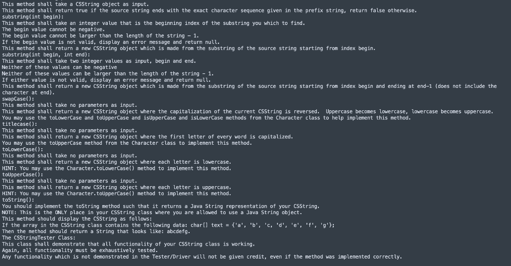 from the String, StringBuilder, or Wrapper classes. In general, you may not